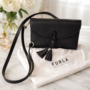 Furla Elegant Black Crossbody Bag EUC NO CALLOUTS Made In Italy